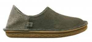 Po-Zu 'Peasy' Black Barkcloth Shoe/Slipper (Vegetarian: Ladies - Black)